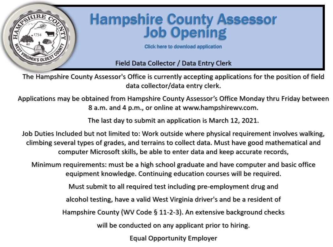 to the Official Site of Hampshire County, West Virginia News