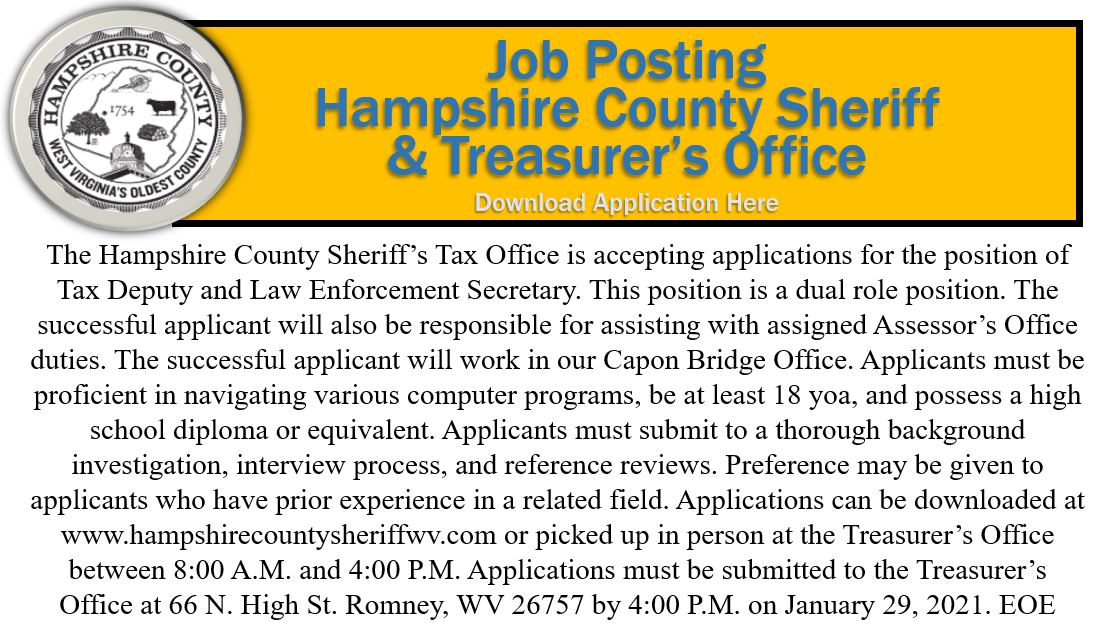 to the Official Site of Hampshire County, West Virginia News