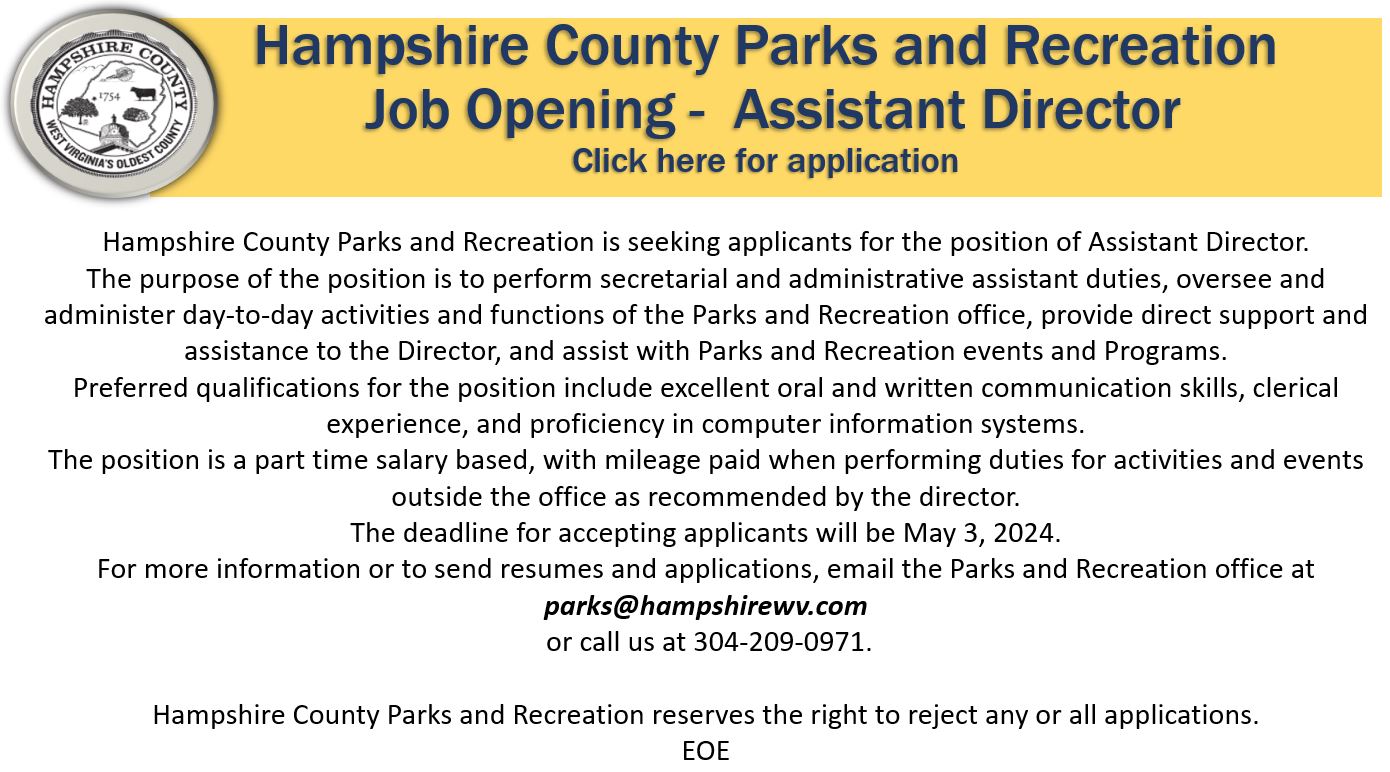 Hampshire County Parks Job Posting